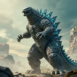 godzilla fighting a monster the size of him