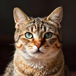 a portrait of a cat, style of cassette futurism