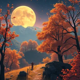 autumn on ganymede. highly detailed, digital painting, artstation, concept art, smooth, sharp focus, illustration, unreal engine 5, 8 k, art by bilibin and kuvshinov and malevich and mucha