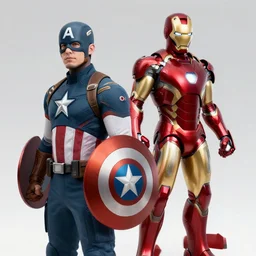 mixture of captain america with iron man suit