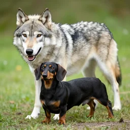 a dachshund mixed with a wolf