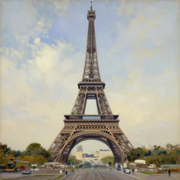 alternative eiffel tower structure made by zaha hadid, oil painted by edouard manet