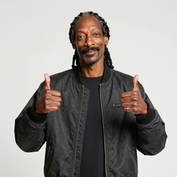 Snoop Dog holding two thumbs up for a 1990s sitcom tv show, Studio Photograph, portrait, C 12.0