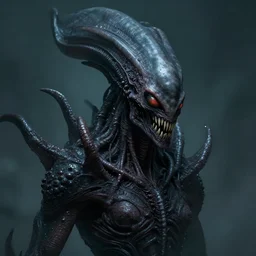 portrait of a mind flayer, dark, concept art.