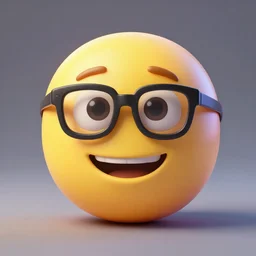 3d render of a nerd emoji, realistic, detailed, studio lighting, trending on art station, 8k