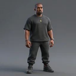 kanye west as an n 6 4 game character model, 3 d render, 4 k, octane render