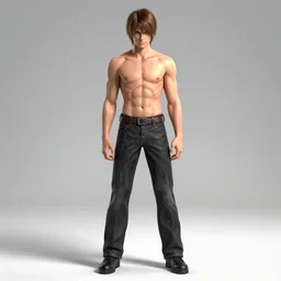 frank dillane as young dante from devil may cry 3, detailed, full body, shirtless