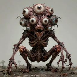 a demon with multiple buglike eyes, too many clawed fingers, rotting skin, and other various mismatched animalistic features in the style of zdzisław beksinski in the style of junji ito trending on artstation deviantart pinterest furaffinity detailed realistic hd 8 k high resolution