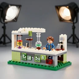product photo still of walter white breaking bad meth lab lego playset, 8 k, 1 2 0 mm macro, f 1. 8, studio lighting, key light