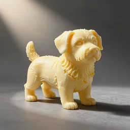 dog made of shaved butter