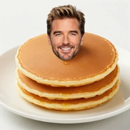 a pancake looking like jeff goldblum