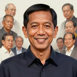 photo of president joko widodo with simple smile and clean shaved, paint detailed digital artstation, portrait, hd 4 k, greg rutkowski and gaston bussiere and craig mullins and j. c. leyendecker, hd