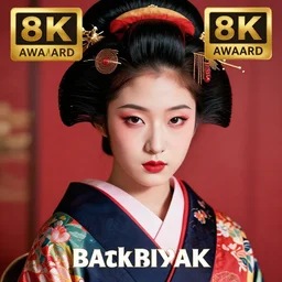 blackpink, hyperrealistic portrait of a geisha wearing a colorful kimono, art station, poster, volumetric lighting, very detailed face, intricate complexity, rule of thirds, 8 k, award winning