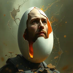 edward norton as an egg, concept art by greg rutkowski and artgerm and android jones