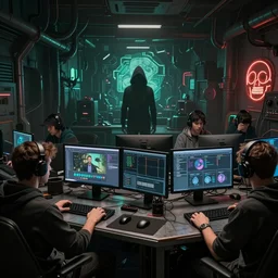 Interior shot of a secret mysterious Hacker room with computers by Petros Afshar and Beeple, James Gilleard, Mark Ryden, Wolfgang Lettl highly detailed