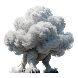 fierce cloud giant, high detail digital art, full body, standing, isolated on a pure white background, centered, whole figure in frame, sharp focus, studio lighting