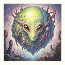 a beautifully and highly detailed illustration of a strange alien world by Janet fish | Daniel Merriam:.2 | Graphic Novel, Visual Novel, Colored Pencil, Comic Book:.4