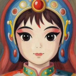 prompt : portrait of fantasy painted in miyazaki color style drawn by katsuhiro otomo and takato yamamoto, inspired by fables, china doll face, smooth face feature, intricate oil painting, high detail, sharp high detail, manga and anime 2 0 0 0