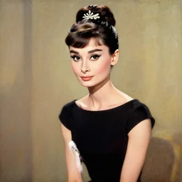 audrey hepburn as orian in ukiyo - e art painting by shimura tatsumi