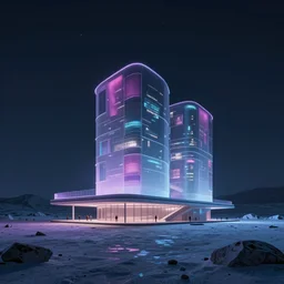 architecture by moon hoon, synthwave cgsociety at night tundra, archdaily, wallpaper, highly detailed, trending on artstation.