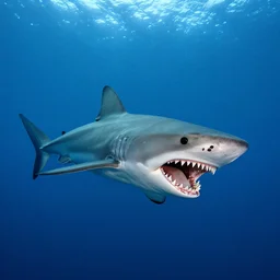 shark bites an underwater drone