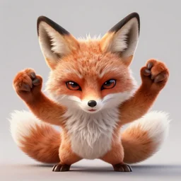 a tiny fox with two huge powerful fists, bust shot, smooth, intricate, elegant, power aura, digital painting, artstation, concept art, sharp focus, illustration, art by jason chan and riot studios,
