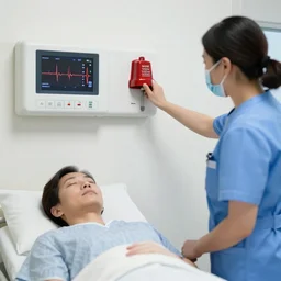 a nurse notices a flatlining patient in asystole and rings the emergency bell