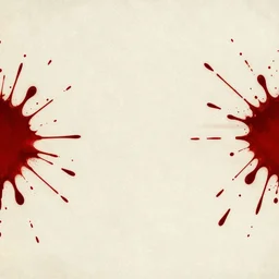 abstract category b film poster, seamless texture, blood splatter on the sides and trace of a shot in centre, sharp render, painting, grainy tape, distortion, few details,