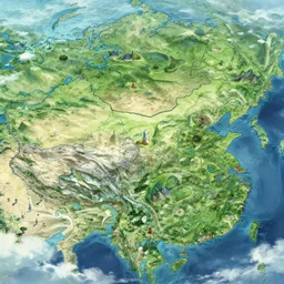 map of a huge fantasy world with distinct biomes, highly detailed, smooth, sharp focus, artstation, illustration by makoto shinkai and moebius and jean giraud