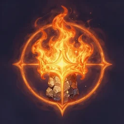 holy flame crown spell, no people, hearthstone, digital painting art, fantasy game spell symbol, by greg rutkowski