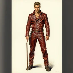 daredevil concept art leather suit billy stick painted by jc leyendecker