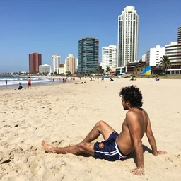 Heman with alf, chiling in the beach of Mar del Plata by Artgerm, ortographic, zoom out