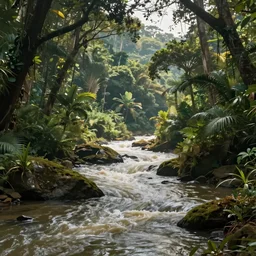 jungle river, rpg background, artstation