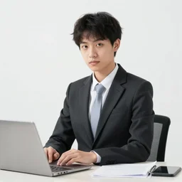 androgynous business worker