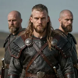 a portrait of a handsome young viking warrior, art by denys tsiperko and bogdan rezunenko