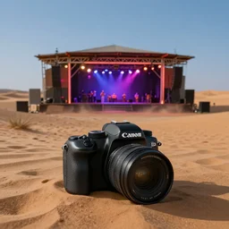 nightclub in the middle of the desert, award winning, canon camera