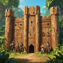 wood wall fortress greeble block jungle dirt ground global illumination ray tracing hdr official fanart behance hd artstation by jesper ejsing, by rhads, makoto shinkai and lois van baarle, ilya kuvshinov, rossdraws that looks like it is from borderlands and by feng zhu and loish and laurie greasley, victo ngai, andreas rocha, john harris