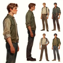 character side view detail designs, Milo Manara, Greg Rutkowski, character sheet, Darek Zabrocki, Karlkka, Jayison Devadas, Phuoc Quan, trending on Artstation, 8K, ultra wide angle, pincushion lens effect