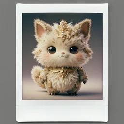 polaroid photo:: cute fluffy creature, studio lighting:: by beeple and James Gilleard and Justin Gerard :: ornate, dynamic, particulate, intricate, elegant, highly detailed, centered, artstation, smooth, sharp focus, octane render, 3d