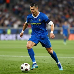 cristiano ronaldo playing football, a page from cyberpunk 2 0 2 0, style of paolo parente, style of mike jackson, adam smasher, johnny silverhand, 1 9 9 0 s comic book style, white background, ink drawing, black and white