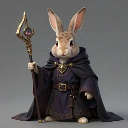high resolution art of a anthropomorphic bunny rabbit sorcerer cultist, greg rutkowski