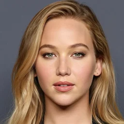 LinkedIn profile picture of Jennifer Lawrence, close up, high detail