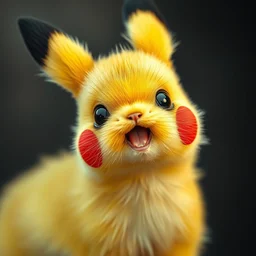 a real animal that looks like pikachu. realistic portrait. cute