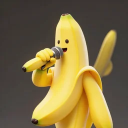 8 0 s punk rock band holding banana microphone, with banana costumed background singers, concert photo, getty images, pencil drawing