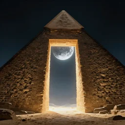 highly detailed environment concept alt art doorway moon within glowing portal in the pyramid finely detailed illustration animation key frame
