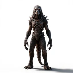 towering chupacabra, cinematic studio photo, full body, standing, isolated on a pure white background, centered, whole figure in frame, sharp focus, studio lighting