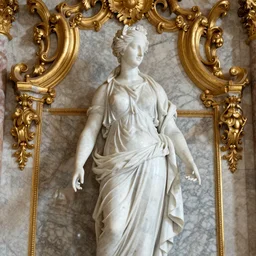 MARBLE, ornate, majestic, baroque, saint Woman, Venus godness, beautiful, gracious, marble and gold, space, stars, clouds, sun, greeks, coerent face, fruits, Sky, Skies, bees, by annie leibovitz