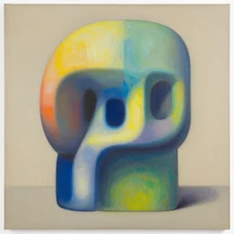 abstract sculpture by shusei nagaoka, david rudnick, airbrush on canvas, pastell colours, cell shaded, 8 k,