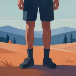standing on my own two legs, contrasting colors, the place of wonder, critical detail, wlop by ( jeremiah ketner ), atmospheric dreamscape painting, a simple textured vector based illustration, sharp focus