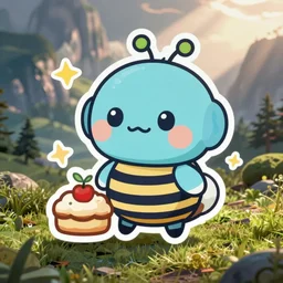 cute miss mascot chlorobule chlorobule petilil food sticker art, cronobreaker, beeple game icon